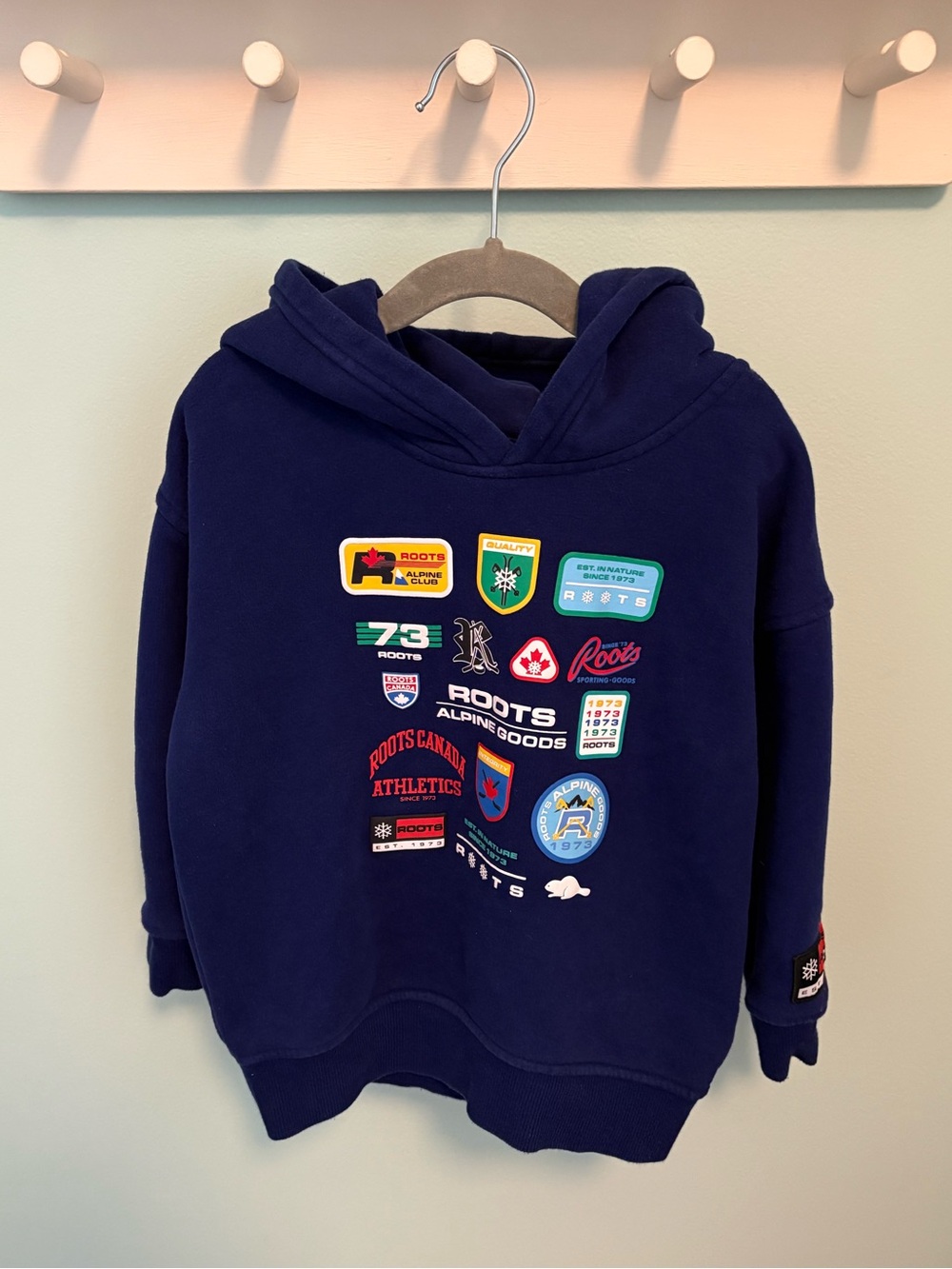 Roots Kids Hoodie with Colorful Badge Graphics